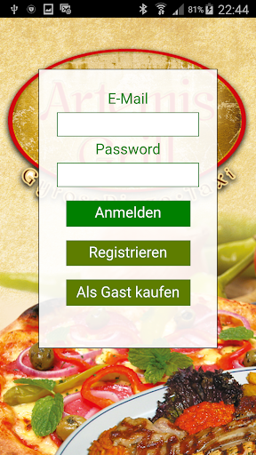 Android application Artemis Grill Bielefeld screenshort