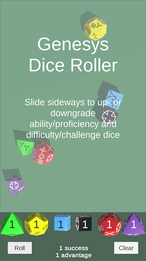 Android application Dice Roller for Genesys screenshort