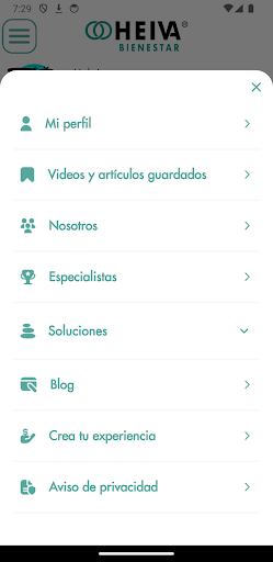 Android application Heiva Bienestar screenshort