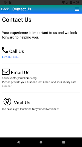 Android application Cape May County Libraries screenshort