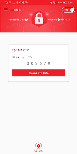 TCB INT OTP Screen 2