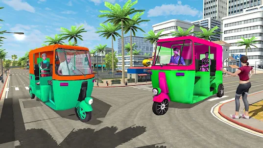 indian city tuk tuk rikshaw 3d