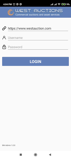 Android application West Auctions Admin screenshort
