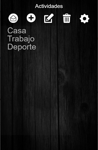 Android application Actividades screenshort