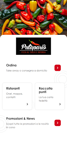 Android application Pizzeria Putapariò screenshort