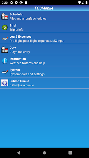 Android application ARINC FOS screenshort