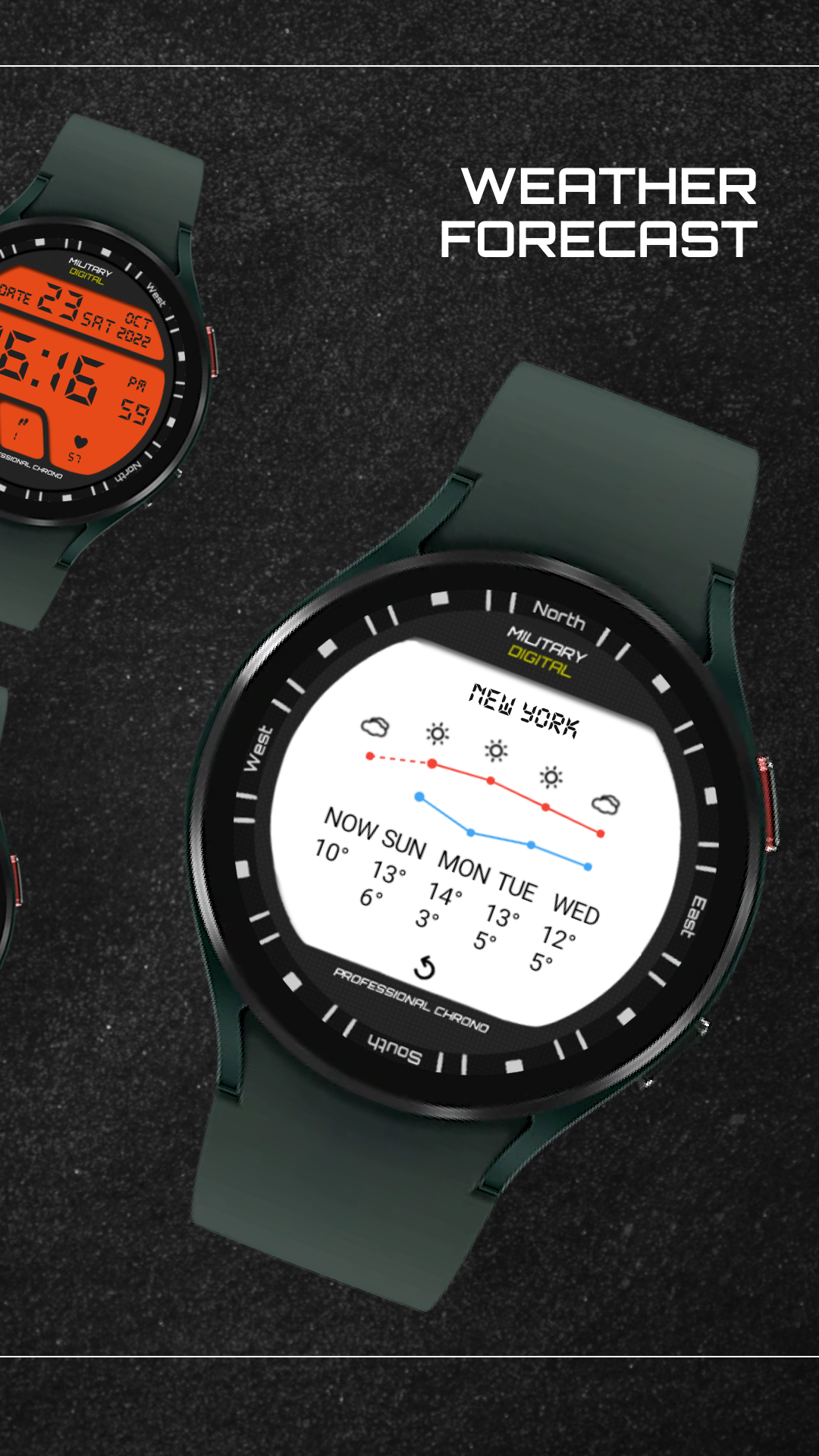 Android application Watch Face Military Digital screenshort