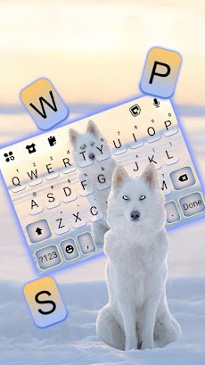 最新版、クールな Snowy Wolf のテーマキーボードのおすすめ画像2
