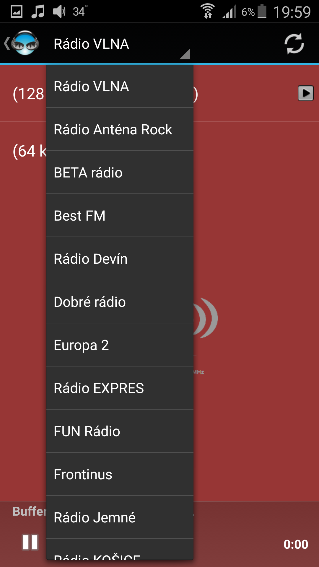 Android application RadioSCAN.sk Slovak radios screenshort