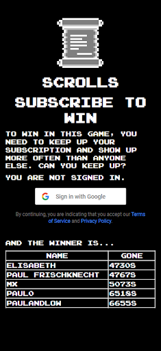 Scrolls - Subscribe to Win Screen 2