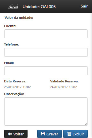 Reserva Unidades Server Screen 3