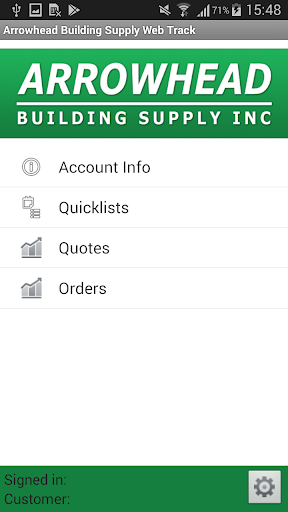 Arrowhead Building Supply Web Screen 2