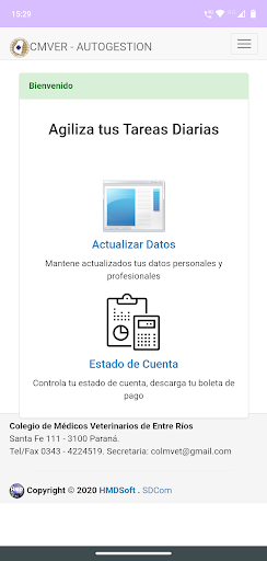 CMVER - Autogestion Plus Screen 2