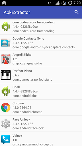 Android application Apk Extractor screenshort