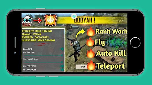 Fire FFhh4x mod menu 12 APK + Мод (Unlimited money) за Android