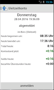 Arbeitszeitkonto Screenshot