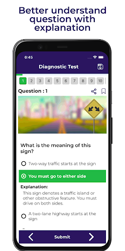 DMV Study: VT Practice Test Screen 2
