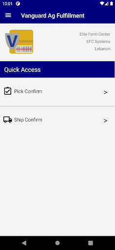 Android application Vanguard Ag Fulfillment screenshort