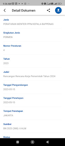 JDIH Kementerian PPN/Bappenas Screen 3