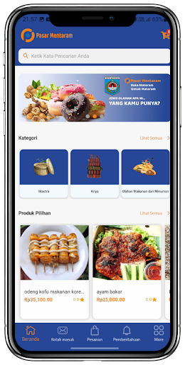 Android application UMKM Mentaram screenshort