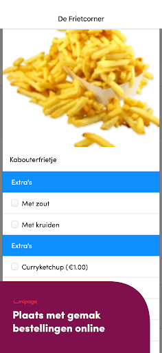 Android application De Frietcorner screenshort