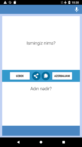 Android application O'zbek - Ozarbayjon Tarjimon screenshort