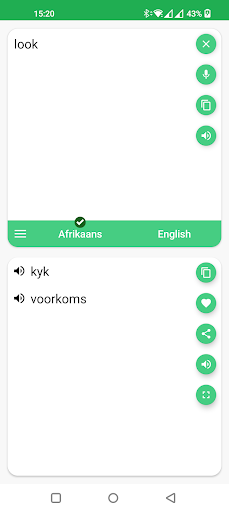 Afrikaans English Translator Screen 3