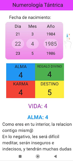 Android application numerologia tantrica screenshort