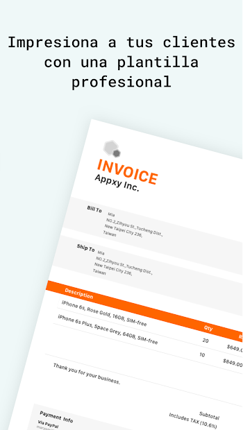 Captura de Pantalla 4 Invoice Maker - Tiny Invoice android