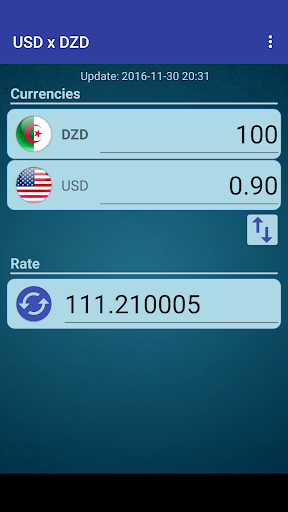 US Dollar to Algerian Dinar Screen 2