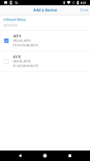 Android application mSMART DeLux Sensor App screenshort