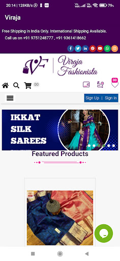 Android application Viraja Fashionista screenshort