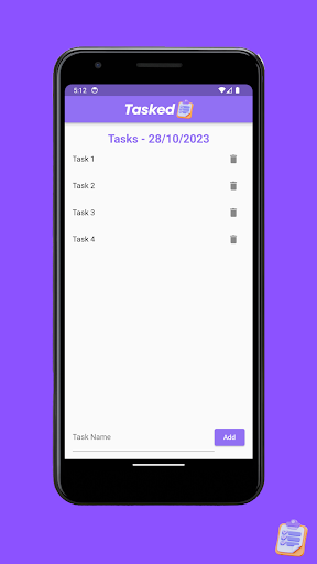 Tasked | Manager & To-Do List Screen 2