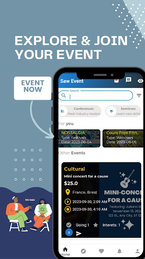 Android application Saw Event screenshort