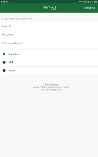 Android application PortageBankMobile screenshort