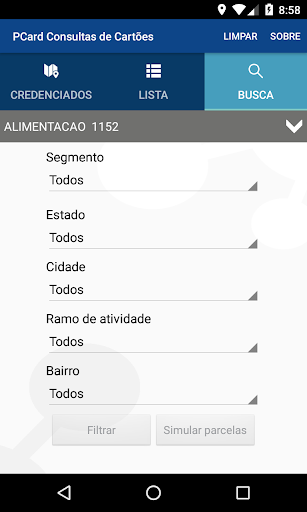 Android application PCard Consulta de Cartões screenshort