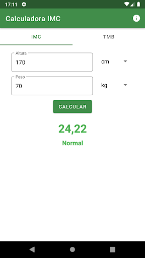 Visualização do aplicativo