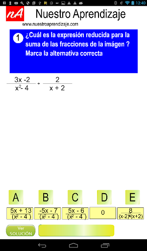 Sumar expresión fraccionaria d Screen 2