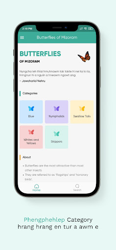 Android application Butterflies of Mizoram screenshort