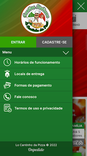 Android application Lo Cantinho da Pizza screenshort