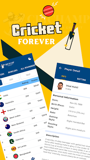 Crichamp: Live Cricket Scores Screenshot 4 - AppWisp.com