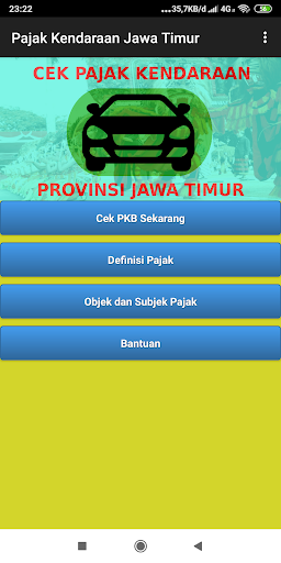 Android application Cek Pajak Kendaraan Jatim screenshort