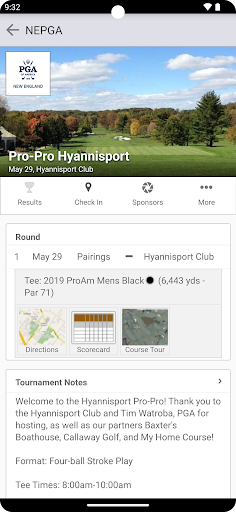 Android application New England PGA screenshort