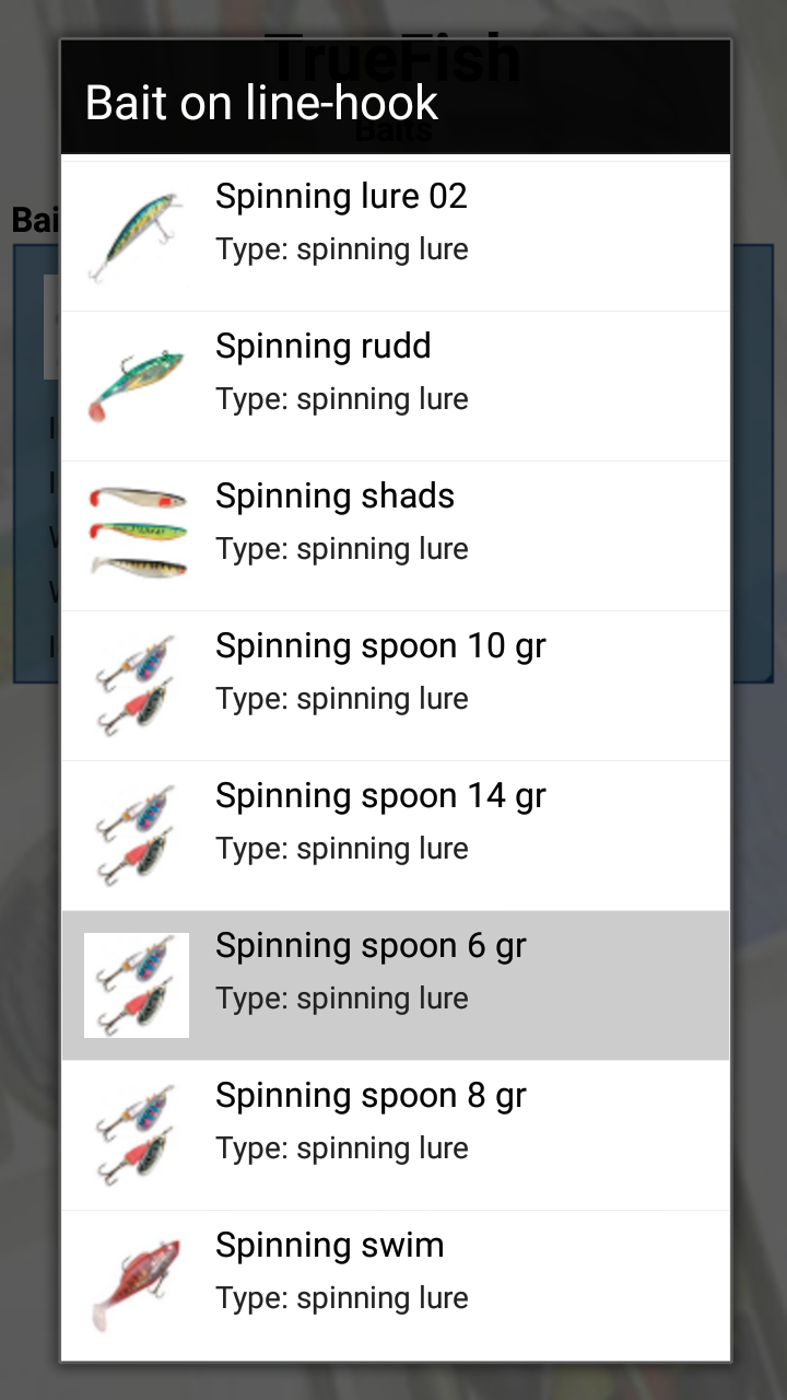 Android application TrueFish Lite screenshort