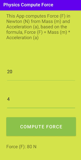 Physics - Compute Force Screen 2