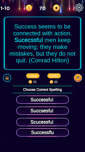 Guess The Spellings Screen 2