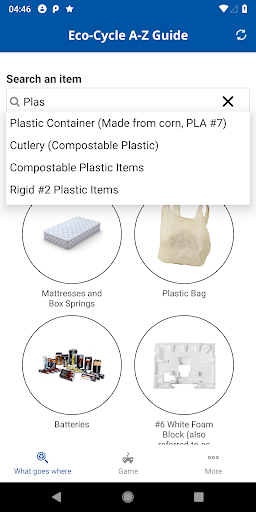 Android application Eco-Cycle A-Z Recycling Guide screenshort