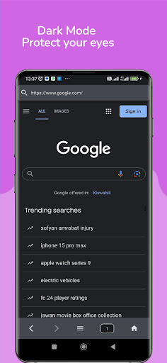 Android application Phi Browser: Private and Fast screenshort