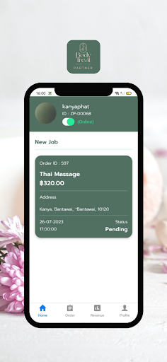 Android application Body Treat Partner screenshort