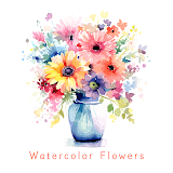 Watercolor Flowers Theme +HOME icon
